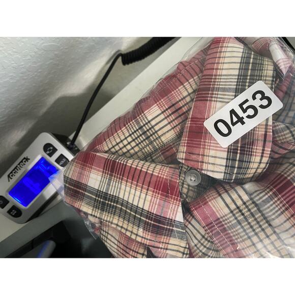 Plains Western Wear Mens Shirt M Long Sleeve Pearl Snap Red Plaid - Picture 5 of 5